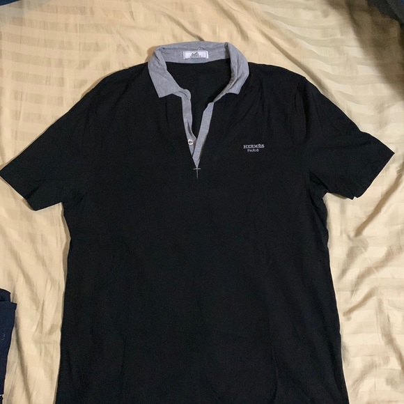 Hermes Paris 100% Premium Super Soft Silky Cotton Polo Shirt - Medium-Large - Picture 2 of 5